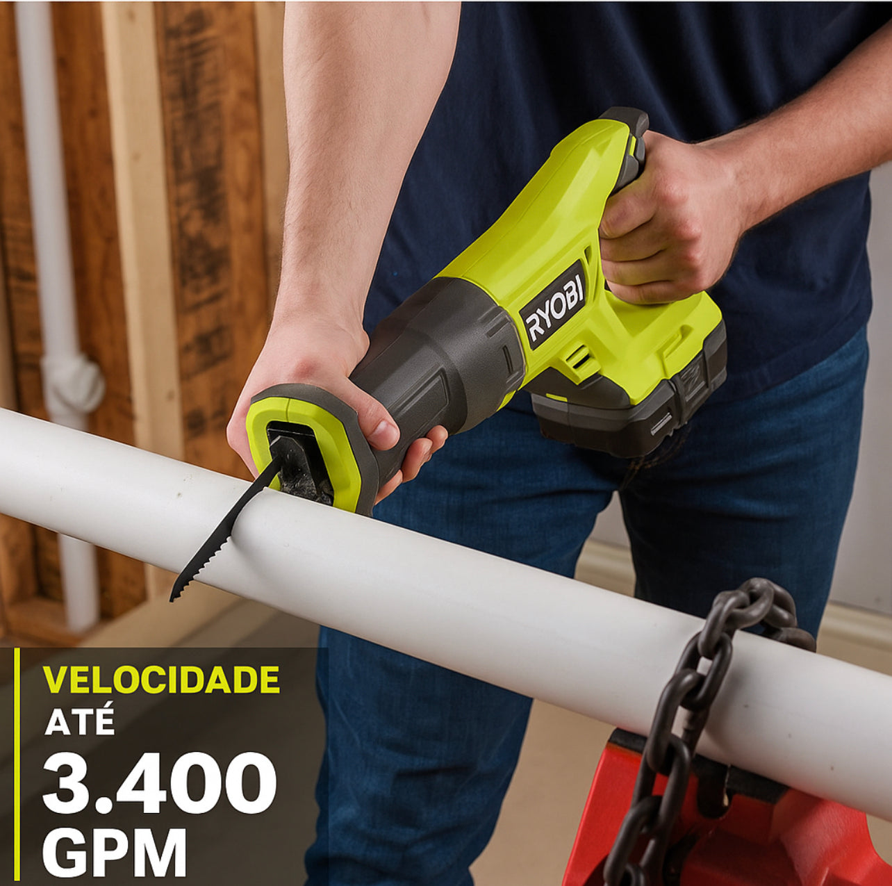 Kit RYOBI com 6 Ferramentas + 2 Baterias, Carregador e Bolsa
